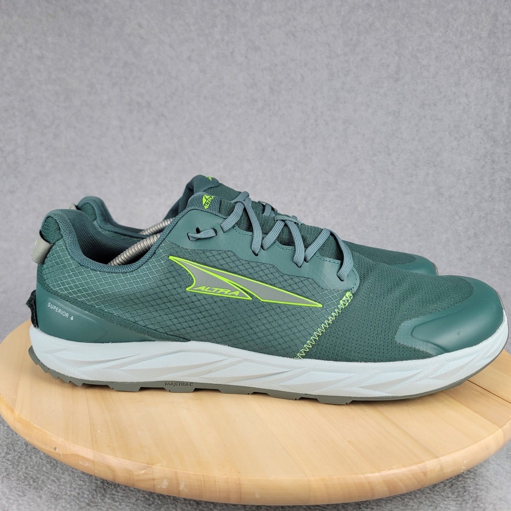 Altra Superior 6 Trail Running Shoes Mens 13 Green Zero Drop MaxTrac Sneakers - Picture 4 of 10